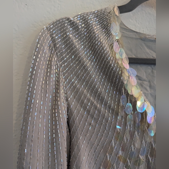 Vintage Silver Beaded Jacket - Picture 3 of 12